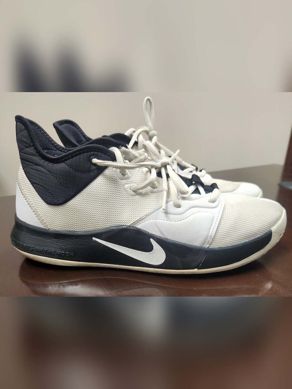 Nike Men’s White and Black PG Sneakers